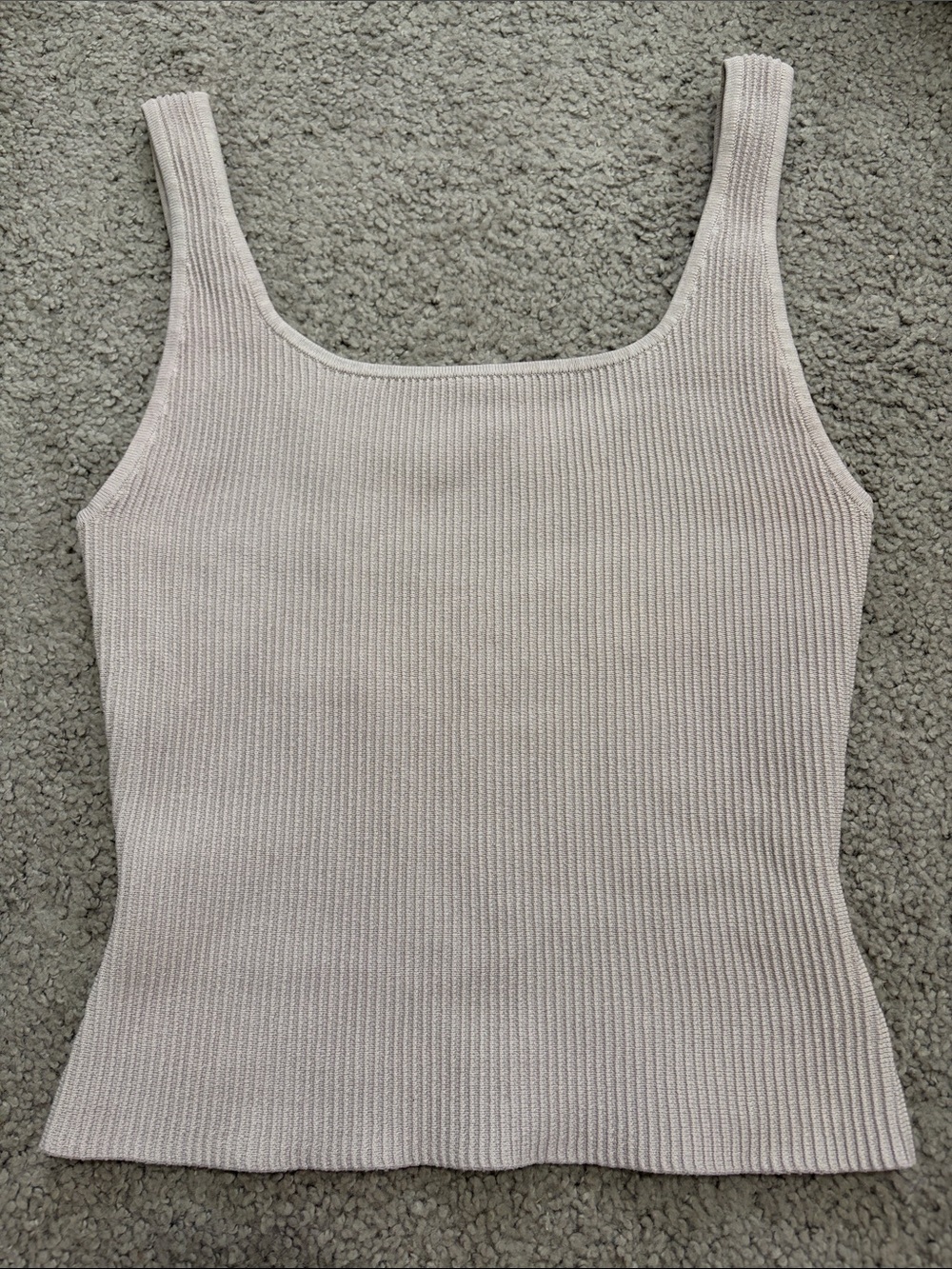 Aritzia Ribbed Square Tank - Beige
